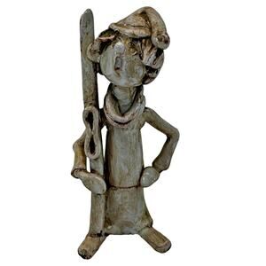 Vintage Dino Bencini Skiing Skier Sculpture Artist Signed Italy 5.5" Figurine